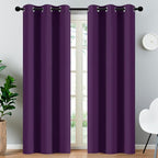 Yakamok Blackout Curtains for Bedroom,Thermal Insulated Blackout Grommet Top Drapes for Living Room,Purple,38x84 Inch, 1 Panel