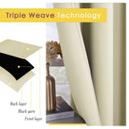 NICETOWN Room Darkening Draperies Window Curtain Panels, Thermal Insulated Grommet Room Darkening Curtains for Bedroom (Beige, 2 Panels, W60 x L84 -inch)
