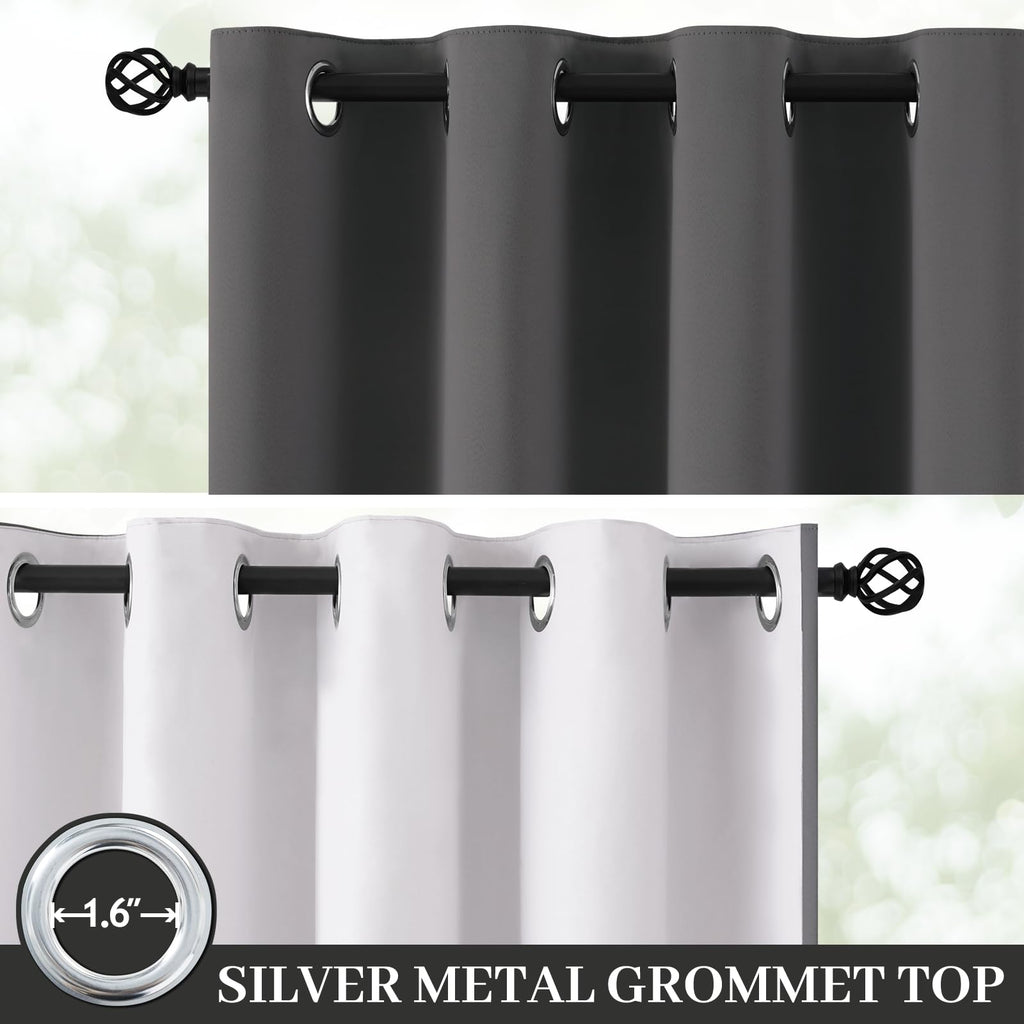 Yakamok Charcoal Grey 100% Blackout Curtains 63 Inches Long 50" Wide 2 Panel