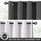 Yakamok Charcoal Grey 100% Blackout Curtains 63 Inches Long 50" Wide 2 Panel