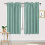 DWCN Blackout Curtains for Living Room Thermal Insulated, Energy Saving & Noise Reducing Bedroom Curtains, Sage Green, W 60x L 63 Inch, Set of 2 Rod Pocket Curtain Panels