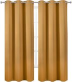LEMOMO Mustard Yellow Thermal Blackout Curtains/42 x 84 Inch/Set of 2 Panels Room Darkening Curtains for Bedroom