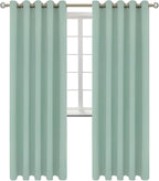 BGment Blackout Curtains - Grommet Thermal Insulated Room Darkening Bedroom and Living Room Curtains, Set of 2 Panels (70 x 84 Inch, Frosty Green)