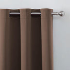 LEMOMO Chocolate Brown Blackout Curtains 42 x 54 Inch Length Set of 2 Panels Grommet Bedroom Curtains for Living Room