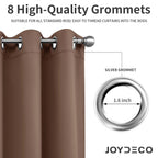 Joydeco Blackout Curtains 95 Inch Length 2 Panels Set, Thermal Insulated Long Curtains& Drapes 2 Burg, Room Darkening Grommet Drapes for Living Room Bedroom Window (W52 x L95 Inch, Brown)