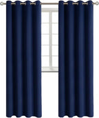 BGment Blackout Curtains for Living Room - Grommet Thermal Insulated Room Darkening Curtains for Bedroom, 2 Panels of 52 x 95 Inch, Navy