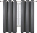 LEMOMO Grey Blackout Curtains 42 x 63 Inch Length/Set of 2 Curtain Panels/Thermal Insulated Room Darkening Blackout Curtains for Bedroom