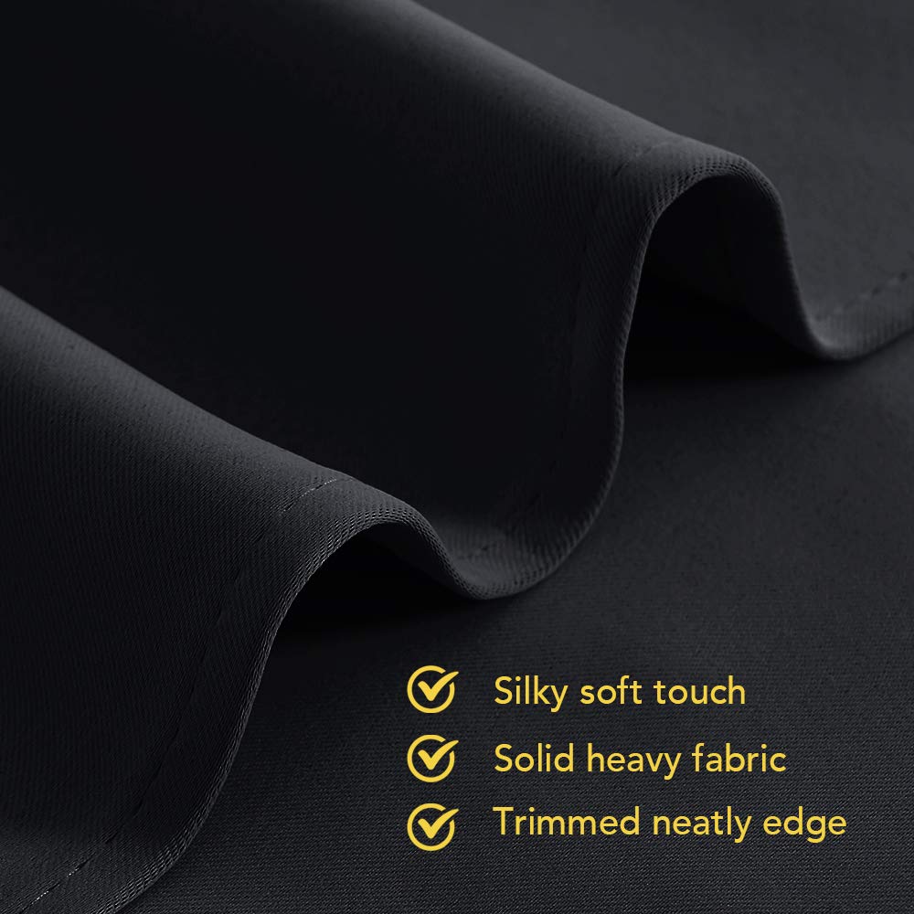 NICETOWN Blackout Curtain Panels 70 inches Length, Set of 2, 34 inches Wide, Black, Light Reducing Thermal Insulated Solid Grommet Room Darkening for Bedroom/Night Shift