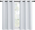 NICETOWN Room Darkening Draperies Curtains Panels, Window Treatment Thermal Insulated Grommet Room Darkening Curtains/Drapes for Bedroom (Greyish White, 2 Panels, W42" X L40")