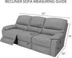 PureFit Super Stretch 3 Seats Recliner Chair Sofa Couch Cover with Pocket – Non Slip Soft Sofa Slipcover, Washable Spandex Reclining Furniture Protector for Kids, Pets (Recliner Sofa, Grayish Green)