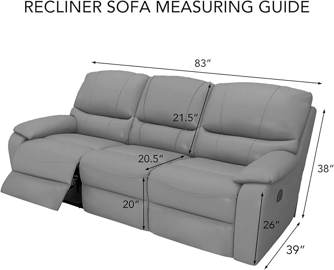 PureFit Super Stretch 3 Seats Recliner Sofa Couch Cover with Pocket – Non Slip Soft Sofa Slipcover, Washable Spandex Reclining Furniture Protector for Kids, Pets (Recliner Sofa, Red)