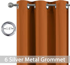 Yakamok Blackout Curtains for Bedroom,Thermal Insulated Blackout Grommet Top Drapes for Living Room, Burnt Orange,38x84 Inch, 2 Panels