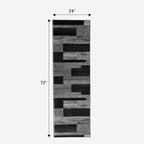 LIANLAM 2x6 Washable Runner Rug for Hallway&Kitchen,Non-Slip Long Carpet with Vintage Checkered Design,Ultra-Thin Low Pile,Stain Resistant Easy Clean Floor Mat for High Traffic Areas(2x6,Gray)