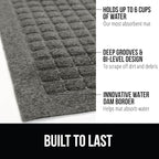 GORILLA GRIP® Ultra Absorbent Front Door Mat Outside Entrance, 47x35, Traps Dirt and Moisture, HydroABSORB Indoor Outdoor Doormat Holds Up to 6 Cups Water, Stain and Fade Resistant Welcome Mat, Grey