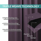 NICETOWN 100% Blackout Lined Curtains, Plum, 1 Pair, 42" Width x 63" Length Each Panel, 2 Thick Layers Completely Blackout Window Treatment Panels Thermal Insulated Drapes for Kitchen