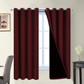 Yakamok Burgundy Red Blackout Curtains 63 Inches Long for Bedroom 52" Wide