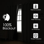 ChrisDowa 100% Blackout Curtains for Bedroom 54 Inches Long 2 Panels Set
