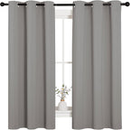 NICETOWN Blackout Curtains 63 inches Long, Thermal Insulated Solid Grommet Top Blackout Curtains/Drapes for Office (Sand Color, 1 Pair, 42 x 63 inches)