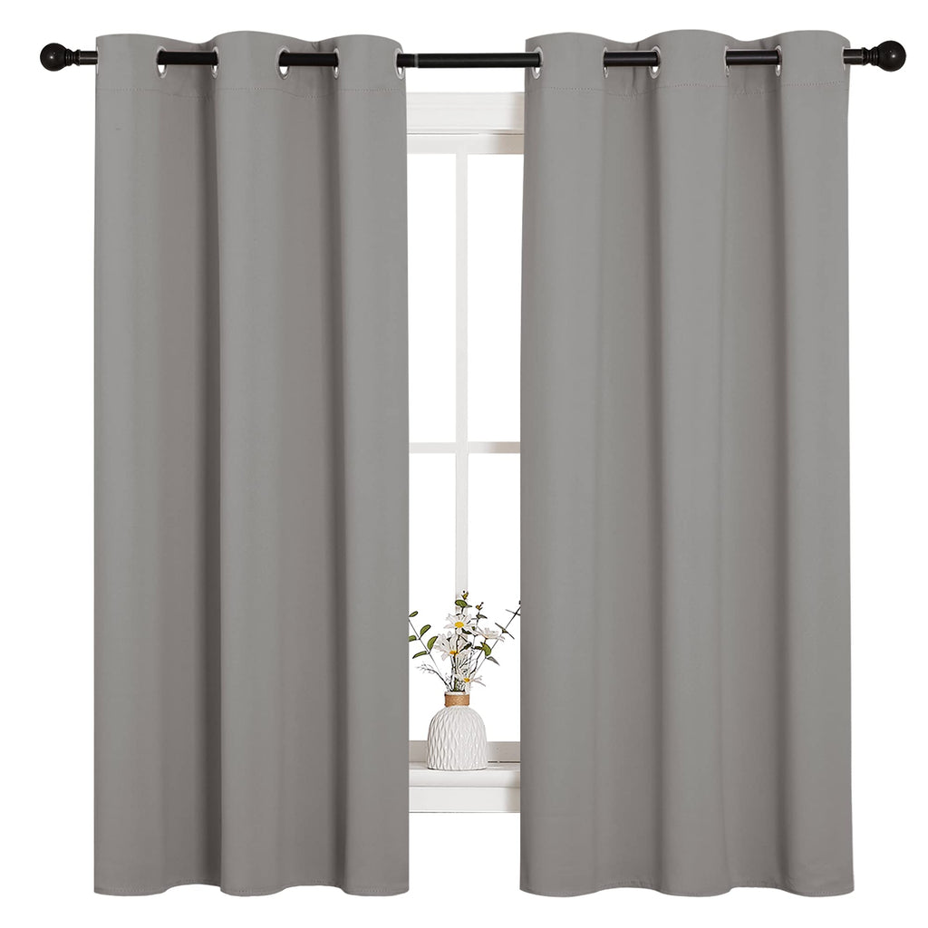 NICETOWN Blackout Curtains 63 inches Long, Thermal Insulated Solid Grommet Top Blackout Curtains/Drapes for Office (Sand Color, 1 Pair, 42 x 63 inches)