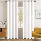 MIULEE Pure White Blackout Bedroom Curtains Drapes 72 Inch Long 52"x72"