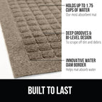 GORILLA GRIP® Ultra Absorbent Front Door Mat Outside Entrance, Traps Dirt and Moisture, HydroABSORB Indoor Outdoor Doormat Holds Up to 1.7 Cups Water, Stain and Fade Resistant Welcome Mat, 29x17 Beige