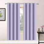 Yakamok Room Darkening Grommet Window Drapes Thermal Insulated Light Blocking Blackout Curtains for Bedroom(52Wx72L,Lilac,2 Panels)