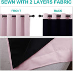 NICETOWN 100% Blackout Window Curtain Panels, Heat and Cold Blocking Drapes with Black Liner for Nursery, 102" Thermal Insulated Draperies (Lavender Pink, 2 Pieces, 52" Wide Each Panel)