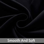 Yakamok Blackout Curtains Room Darkening Thermal Insulated Window Panels,Solid Grommet Top Drapes for Bedroom/Living Room(52Wx90L, Black, 2 Panels)