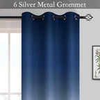 SimpleHome Ombre Room Darkening Curtains for Living Room, Light Blocking Gradient Blue to Grey White Thick Thermal Insulated Grommet Window Curtains/Drapes for Bedroom, 2 Panels, 42x63 inches Length