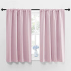NICETOWN Blackout Curtains for Girls Room - Nursery Essential Thermal Insulated Solid Rod Pocket Top Blackout Drapes (Lavender Pink=Light Pink, 1 Pair, 42 x 45 Inch)