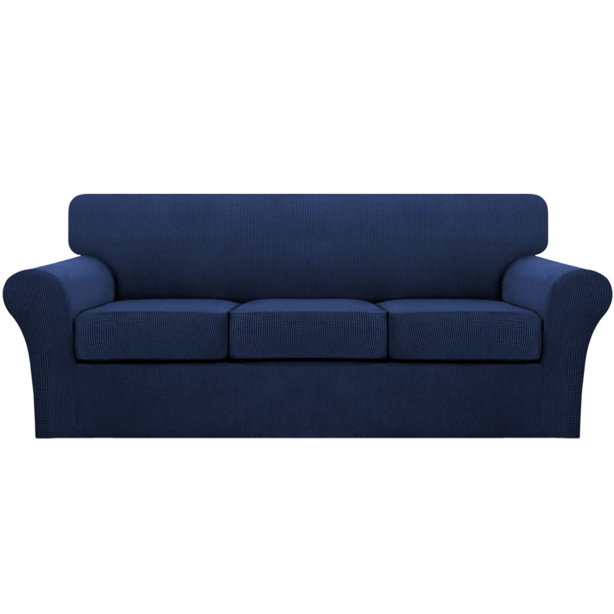Turquoize 4 Piece Sofa Covers for 3 Cushion Couch Sofa Slipcover Soft Couch Cover for Dogs Washable Furniture Cover with 3 Individual Large Cushion Covers Feature Fabric (Large Sofa, Dusty Blue)