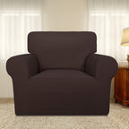 PureFit Super Stretch Chair Sofa Slipcover – Spandex Non Slip Soft Couch Sofa Cover, Washable Furniture Protector with Non Skid Foam and Elastic Bottom for Kids, Pets （Chair, Chocolate）