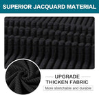 Turquoize 4 Piece Sofa Covers for 3 Cushion Couch Sofa Slipcover Soft Couch Cover for Dogs-Washable Sofa Furniture Covers with 3 Individual Cushion Covers,(3 Cushion Sofa, Black)