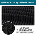 Turquoize 3 Piece Sofa Covers for 2 Cushion Couch Sofa Slipcover Soft Couch Cover for Dogs-Washable Sofa Furniture Covers with 2 Individual Cushion Covers, Feature Jacquard Fabric (Loveseat, Black)