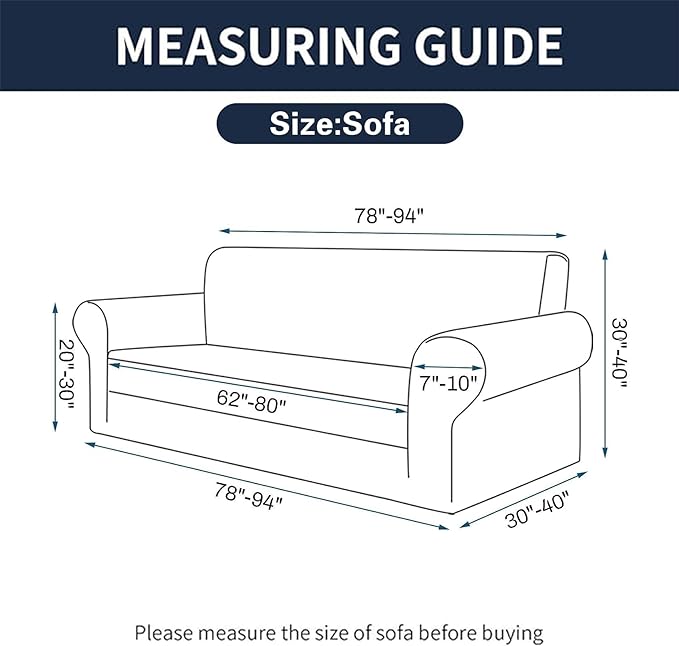 Cupuamon 2026 New Stretch Sofa Slipcovers Couch Cover for 3 Cushion Furniture Protector Sofa Covers with Elastic Bottom Jacquard Fabric Small Checks for Pets, Kids -Sofa, Tan