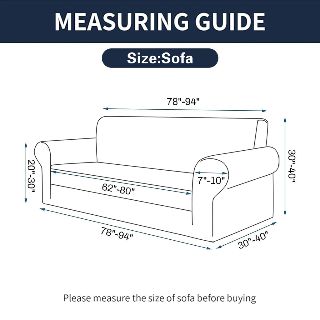 Cupuamon 2026 New Stretch Sofa Slipcovers Couch Cover for 3 Cushion Furniture Protector Sofa Covers with Elastic Bottom Jacquard Fabric Small Checks for Pets, Kids -Sofa, Charcoal