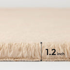 Ashler Faux Fur Rug, Ultra Soft Faux Rabbit Fur, Beige Area Rugs, 6 x 9 Feet Rectangle, Machine Washable Nursery Decor Throw Rugs for Bedroom, Kids Room, Living Room