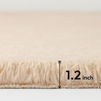 Ashler Faux Fur Rug, Upgraded Soft Faux Rabbit Fur, Beige Area Rugs, 2 x 6 Feet, Machine Washable Nursery Decor Throw Rugs for Bedroom, Kids Room, Living Room