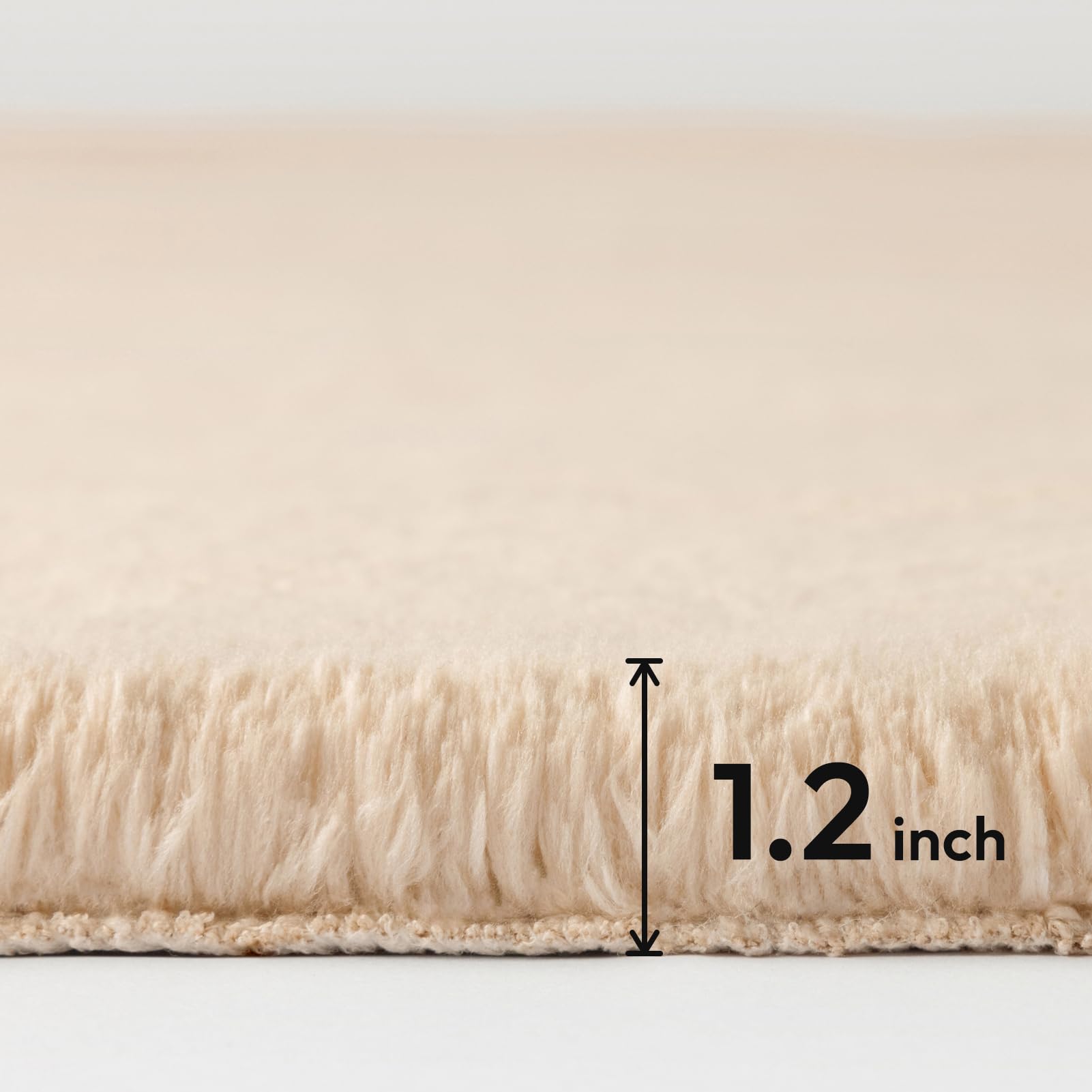 Ashler Faux Fur Rug, Upgraded Soft Faux Rabbit Fur, Beige Area Rugs, 2 x 6 Feet, Machine Washable Nursery Decor Throw Rugs for Bedroom, Kids Room, Living Room
