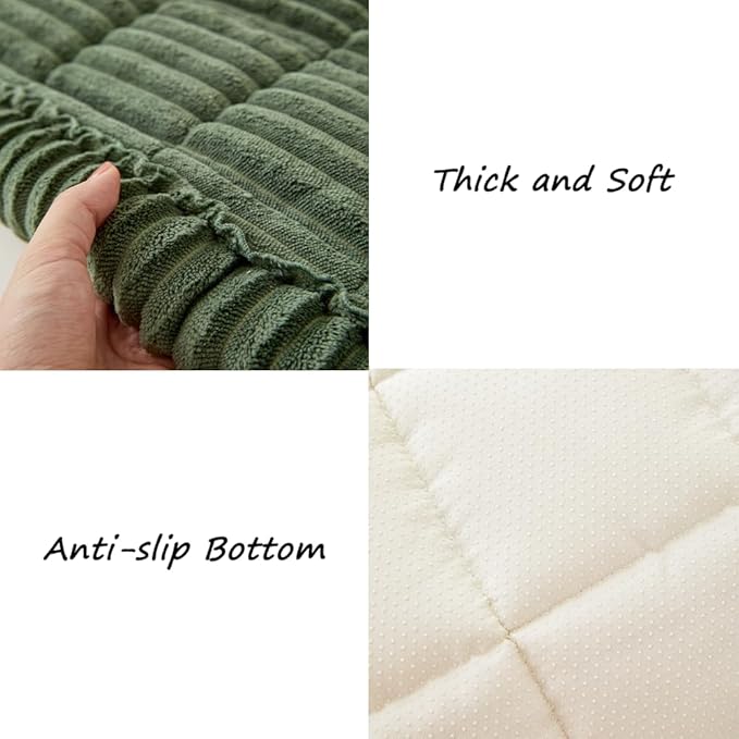 Couch Cover for Dogs Washable, Fuzzy Pet Couch Covers for 3 Cushion Sofa Pet Friendly, Non Slip Sofa Cover (Green, 35" x 82.7"/90 x 210cm)