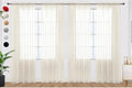 SpaceDresser Ivory Sheer Curtains 4 Panels Rod Pocket Semi-Sheer Curtain 54 Inches Long Light Filtering Voile Window Drapes for Bedroom Living Room Kitchen, Each 52W x54L