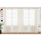 SpaceDresser Ivory Sheer Curtains 4 Panels Rod Pocket Semi-Sheer Curtain 63 Inches Long Light Filtering Voile Window Drapes for Bedroom Living Room Kitchen, Each 52W x 63L