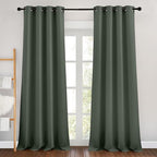 NICETOWN Blackout 90 inches Long Curtains for Living Room - Thermal Insulated Sound Dampening Grommet Room Darkening Window Treatments for Bedroom (Dark Mallard, 2 Panels, W46 x L90)