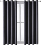 ChrisDowa Grommet Blackout Curtains for Bedroom and Living Room - 2 Panels Set Thermal Insulated Room Darkening Curtains (Dark Grey, 52W x 63L)