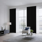 CUCRAF Custom Blackout Curtains for Bedroom Living Room, Rod Pocket Room Darkening Curtain Thermal Insulated Light Blocking Window Drapes 1 Panel (Custom Size, Black)