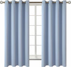BGment Blackout Curtains for Living Room - Grommet Thermal Insulated Room Darkening Curtains for Bedroom, 2 Panels of 52 x 63 Inch, Spa Blue
