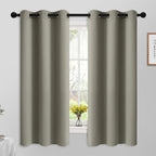 Yakamok Premium Room Darkening Thermal Insulated Curtains for Bedroom/Living Room - Classic Grommet Top (2 Panels, Taupe, 42 Inch by 63 Inch)