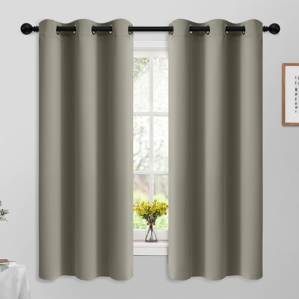 Yakamok Room Darkening Curtains 42x63 inch Length Taupe-Living Room