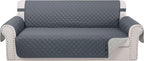 Reversible Sofa Covers Couch Cover Furniture Protector for Dogs Elastic Straps Water Resistant(Sofa,Dark Blue/Light Grey)
