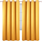 LEMOMO Blackout Curtains 66 x 72 Inch Long Yellow Curtains Set of 2 Panels Room Darkening Curtains for Bedroom and Living Room
